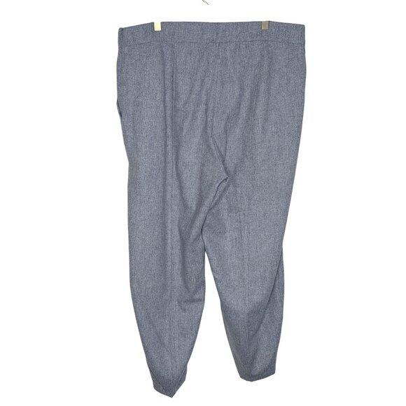 Eileen Fisher Pants L Gray Wool Lantern Flannel Side Zip Fall Winter - Picture 2 of 14